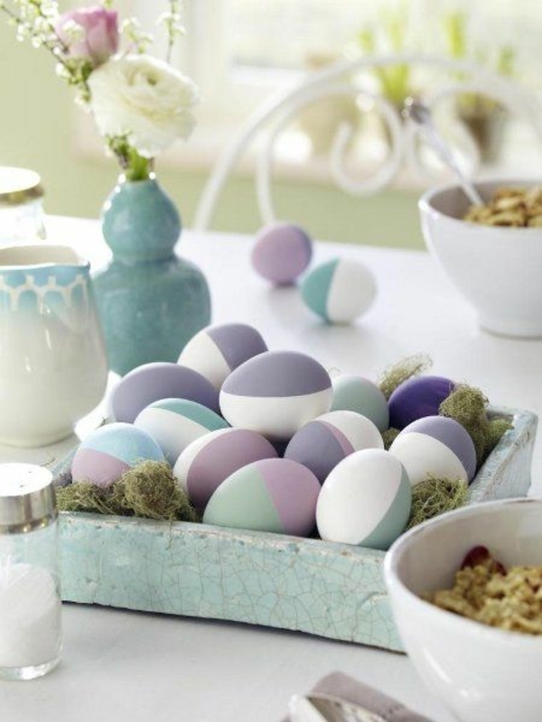 tischdeko-за-пролетните идеи-за-великденски-tischdekoration-яйца-в-лилаво