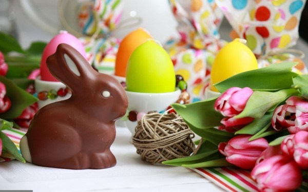 Tischdeko-de-primavera-ideas-para-Pascua-decoración de la mesa Feliz Pascua