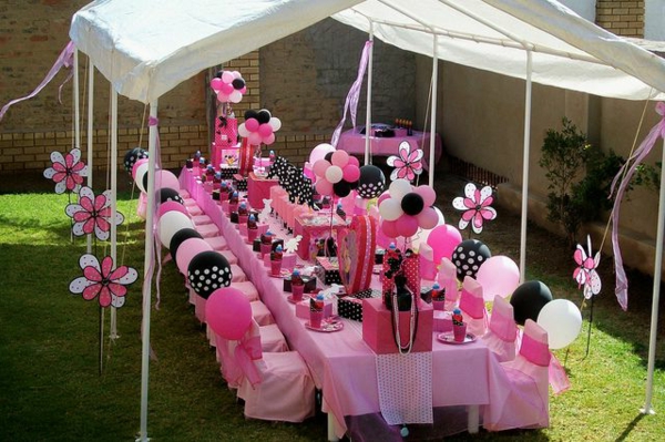 Tischdekoration-de-un-niño globos de color rosa fiesta de cumpleaños-deco