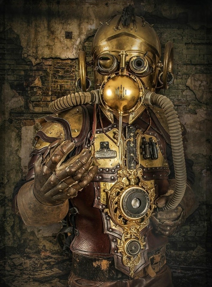 εξαιρετική εμφάνιση-steampunk-ρούχα-με-χρυσό-στοιχείων