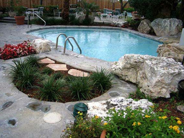 hermoso jardín idea de diseño de la piscina