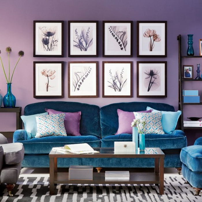 nagy-levendula színű vonzó nappali-