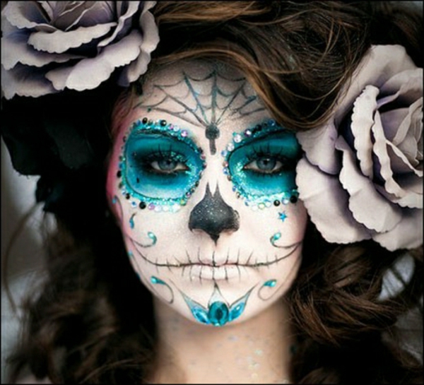 suuri-alkuperäinen Halloween meikki ajatus Turquoise