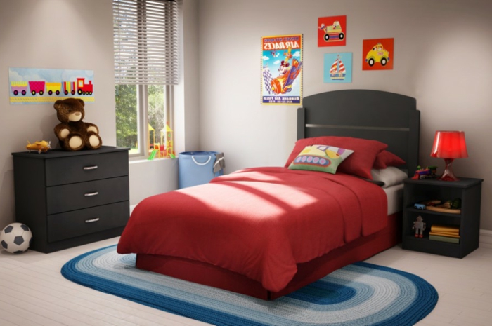 Veliki zid u boji, crvena i spavaća soba namještaj-podvlačenje-trend boja-des-bettes
