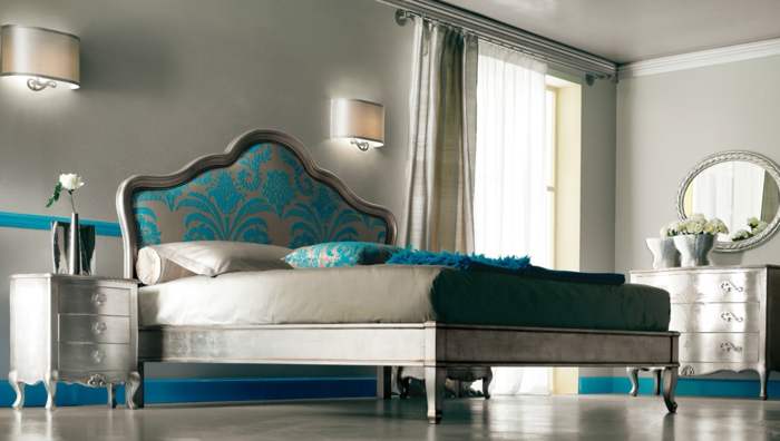גדול חדרי שינה-קפוצ'ינו-צבע-טורקיז-צבע-מיטות