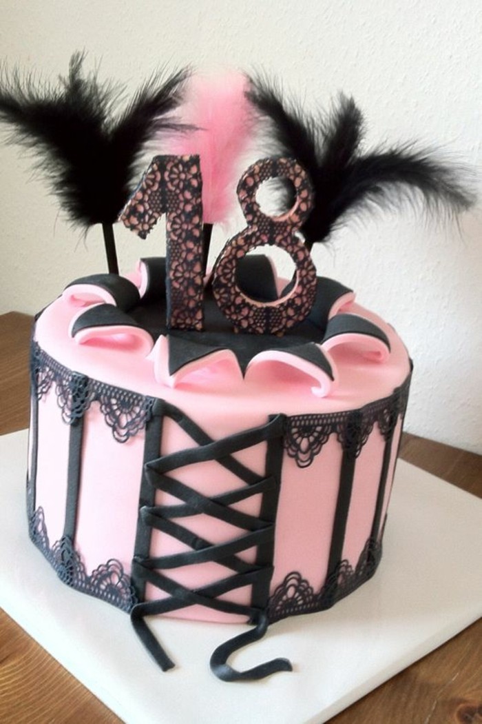 עוגה-ל-18-יום הולדת Geburtstagstorten המושכים עוּגָה פונדנט פאי-to-18 יום הולדת