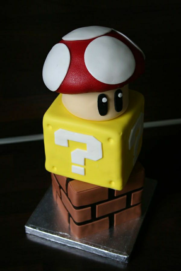 торта декорация - рожден ден party-торта-забавно-супер-mario-герои-super-mario-пай Супер Марио пай