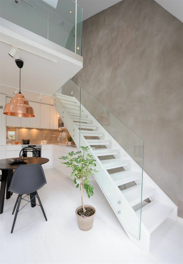 escalier avec garde-corps en verre-in-the-cuisine