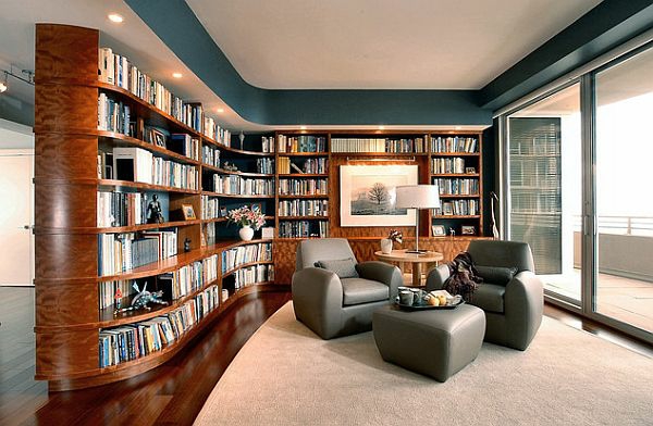 Vrlo moderna dizajnerska kuća - knjižnica
