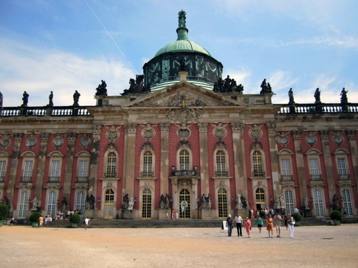 Уникална архитектура-бароков Ню-Palais-Потсдам-Германия