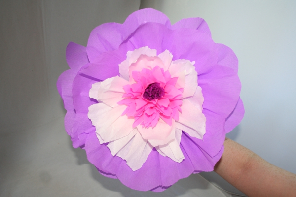 πολυεπίπεδο λουλούδι χαρτί, αλλαγή μεγέθους