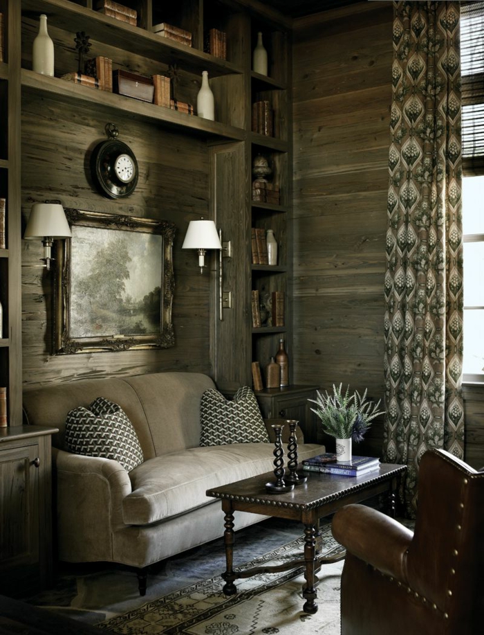 sillas de cuero muebles de casa de campo de época moderna-estar-Candelabro modelo clásico de madera Mesa de centro
