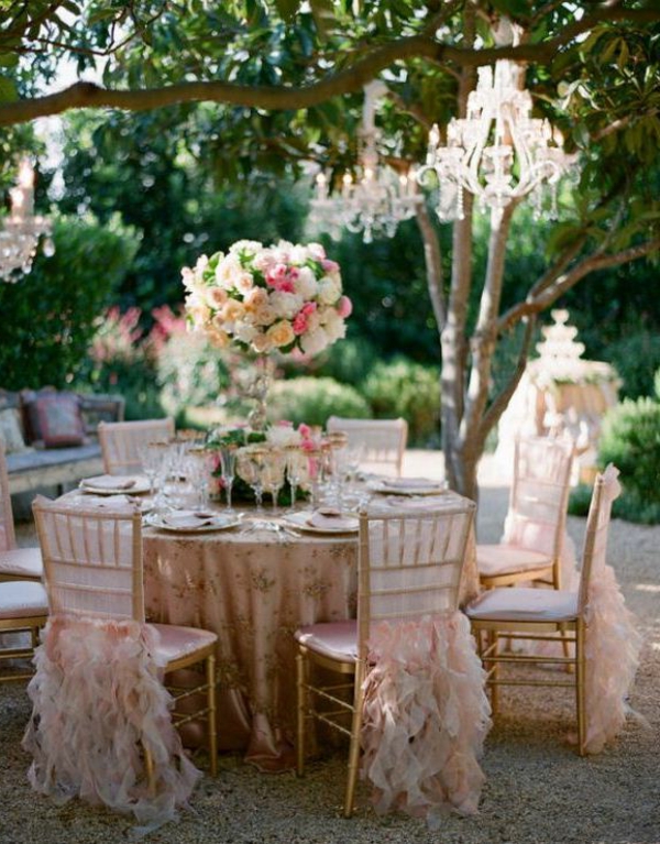 Decoraciones de boda vintage para sillas de mesa de lujo