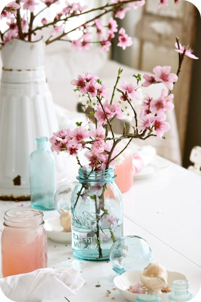 vintage tischdekoration-tender-rózsaszín virágok