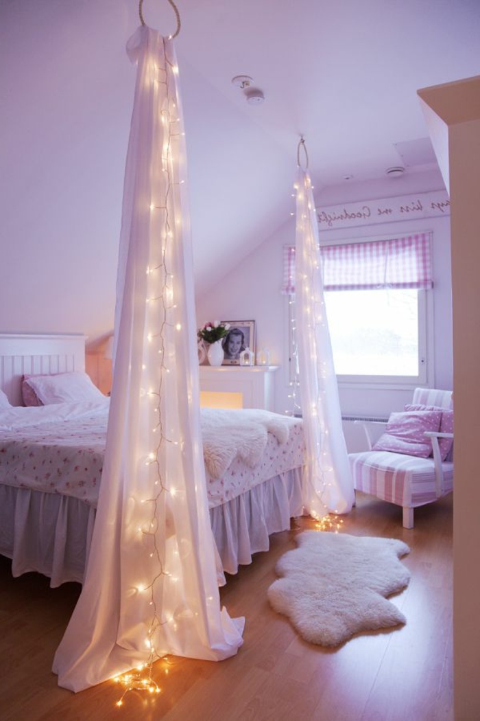 cortinas-para-la juventud habitación cómoda cama modelo