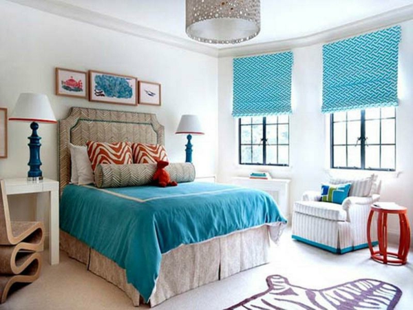 Cortinas-ideas-para-dormitorio-azul-persianas