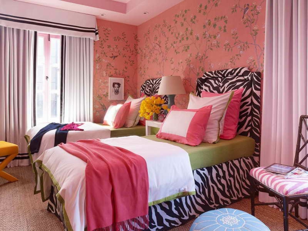 Zavjese-ideje-za-spavaća soba-ružičast-nijansiranim