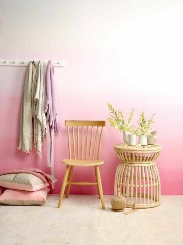 вестибюл-Set-розово-цветни идеи стена-стена дизайн