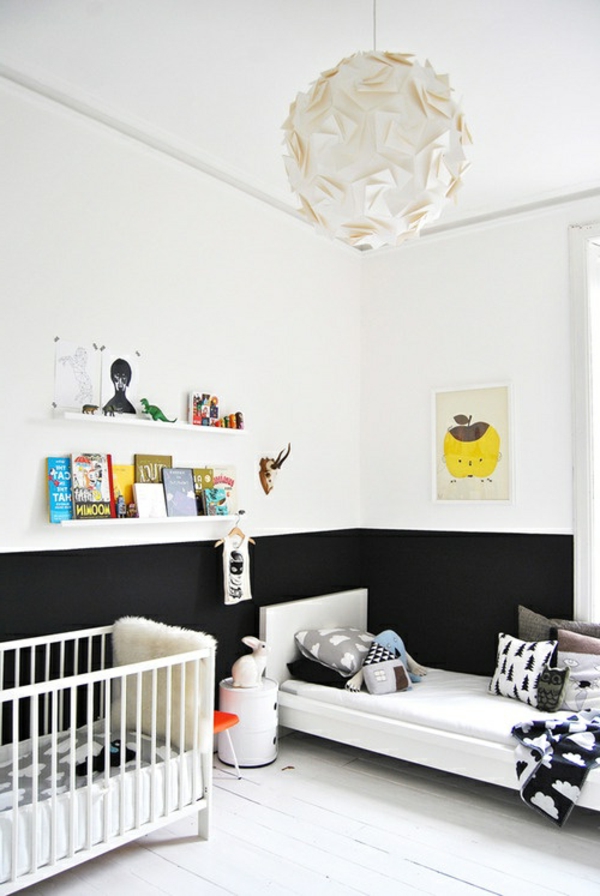 dječja soba s bijelim zidom - originalni elementi dekora