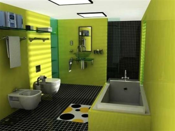 الجدار-اللوحة-أفكار-للحمام-حوض الاستحمام الحديثة