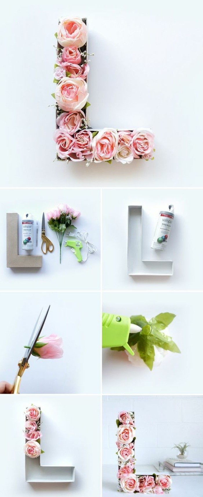 Wanddeko-vous-faire fruhlingsdeko-Tinker-décorez-à-lettre-roses