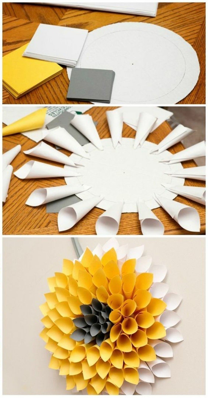 Wanddeko-vous-faire fruhlingsdeko-Tinker de-jaune-fleur-papier