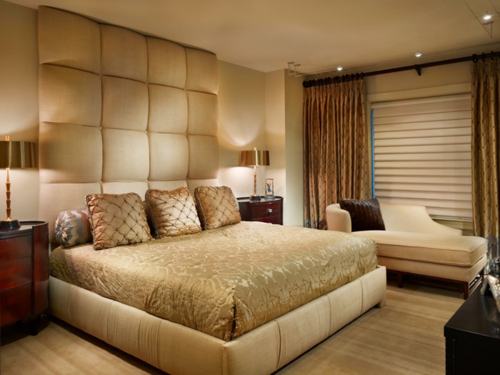 стена цвят-злато-уютен-Ambiente най-спалнята