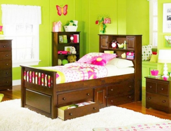 τοίχο-χρώμα-πράσινο-παιδικό δωμάτιο-χαριτωμένο σχέδιο-διακόσμηση τοίχων