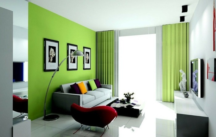 दीवार का रंग हरे-unikales-मॉडल-आरामदायक बिस्तर-सुपर-बेडरूम