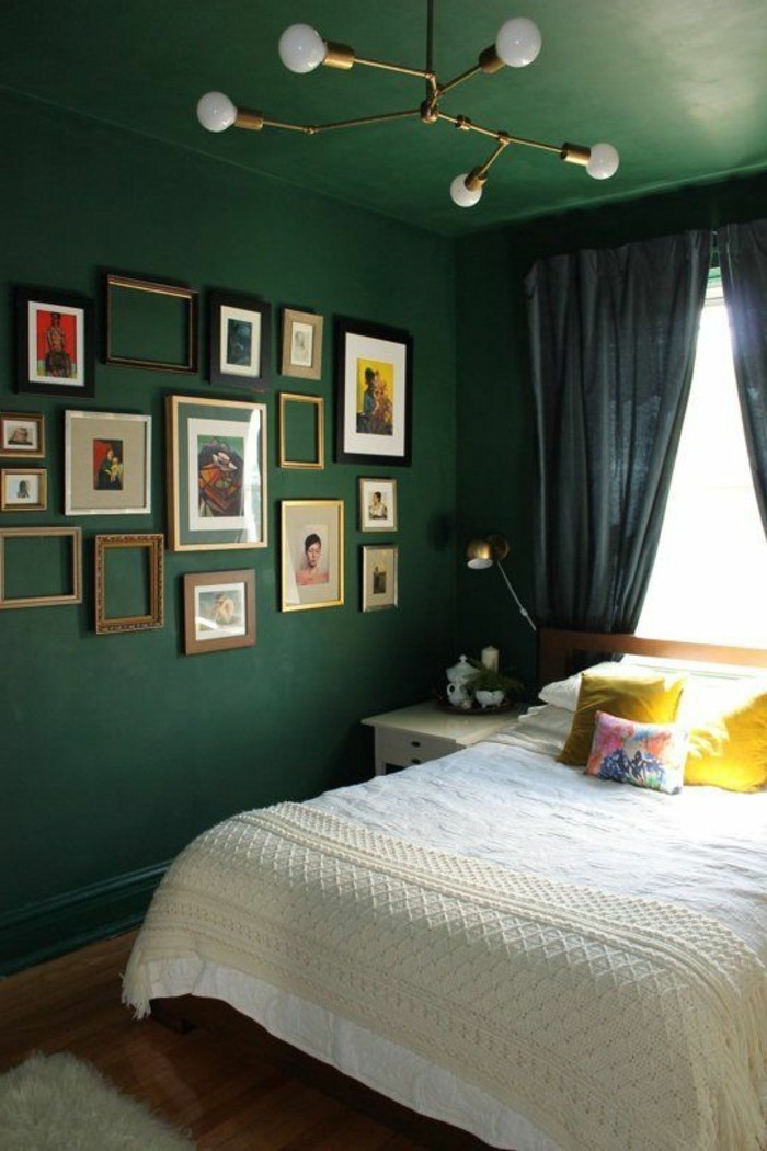 цвят на стената зелено-много изображения на стената в-голям двустаен