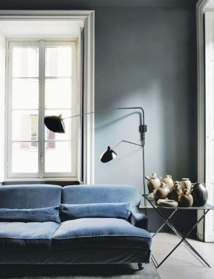 boje na zidu i sivo-unikales model-kreativni dizajn spavaće sobe