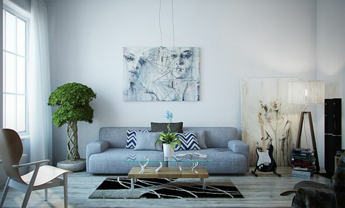falszín-világoskék-modern nappali-ük-trend színes