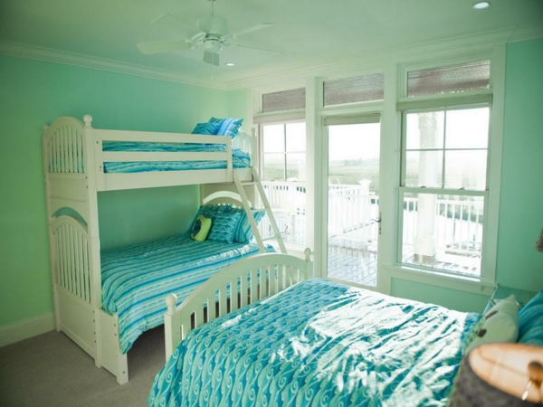 zidna boja mente-Velika Metvica-zelena-Dekor-s-krevetom na kat
