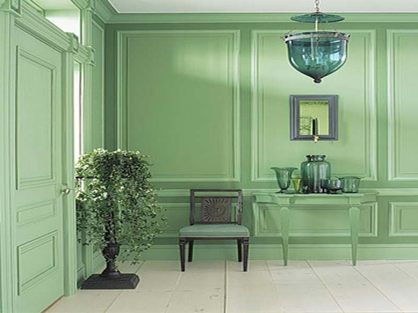 جدار لون النعناع النعناع الأخضر غرفة الأفكار، مع لطيفة الجدار