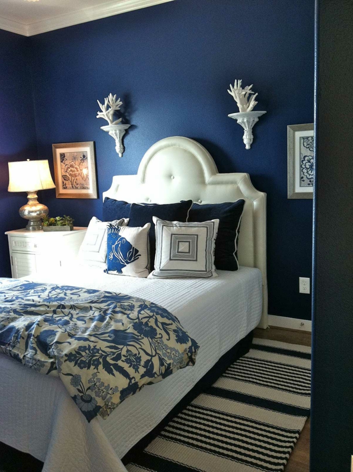 दीवार का रंग-पाउडर नीली आधुनिक बैठक-कक्ष डिजाइन बेडरूम