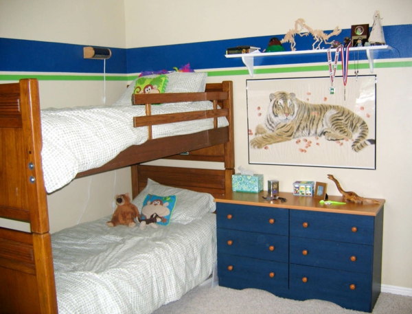 צבעי קיר לילדי גן ילדים - כחול-ירקרק של נמר