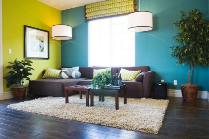 стена цвят-комбинации Елегантен и свеж вид стая