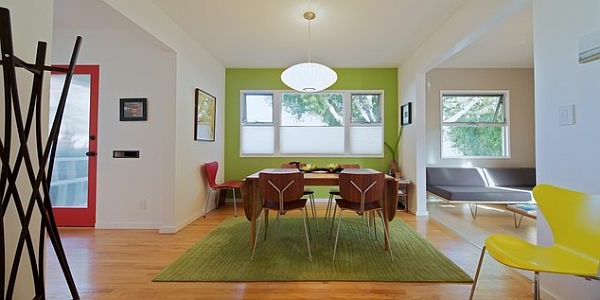 wallpainting-paletti-vihreä seinä-in-the-diningroom - ruokapöytä
