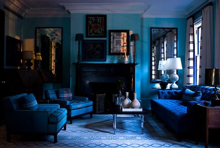 цветове на стените-ефективно-дневна-прах цвят синьо-стена