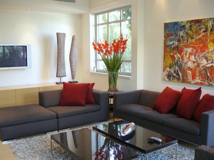 جدار تصميم الألوان وديكو-أفكار لواحد في رائعة-غرفة معيشة