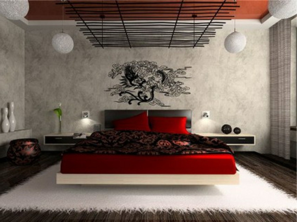 दीवार डिजाइन-विचारों-बेडरूम आधुनिक के लिए