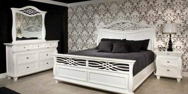 Décorer les idées de conception de mur chambre à coucher moderne blanc et noir
