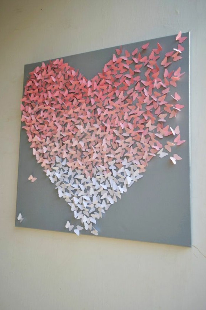 pared de diseño-con-color original de un modelo de foto-con-corazón