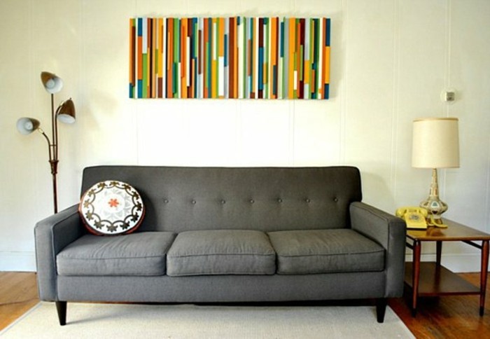 стена дизайн сам-направи-красив-колоритен-картина на най-разтегателен в хола