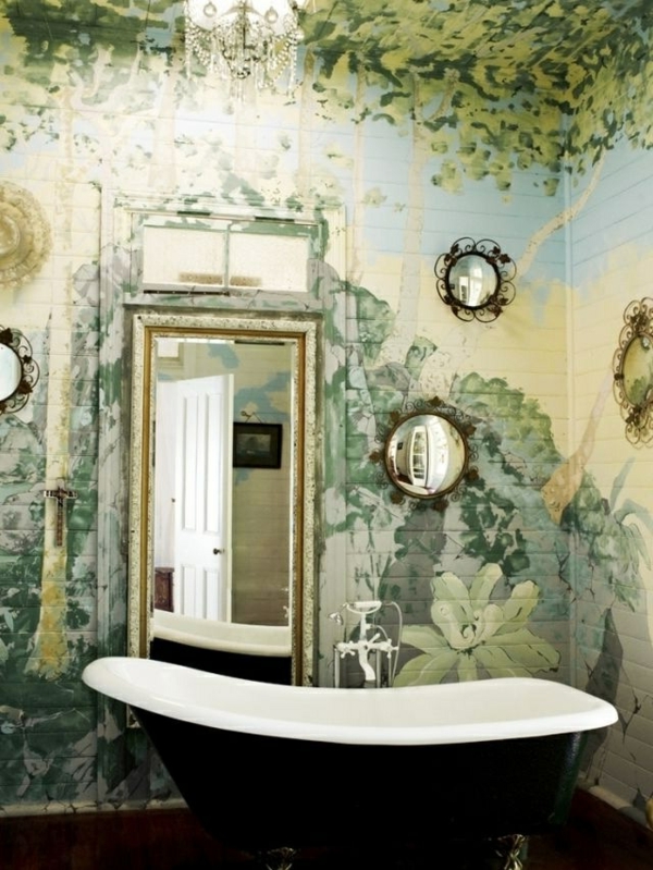 Mural art-ötletek-fürdőszoba-szüret