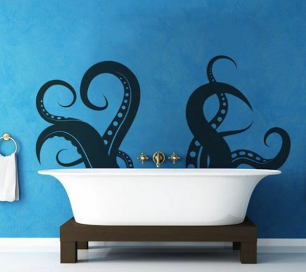 Τοιχογραφία τέχνη-ιδέες-μπάνιο-νεροχύτη