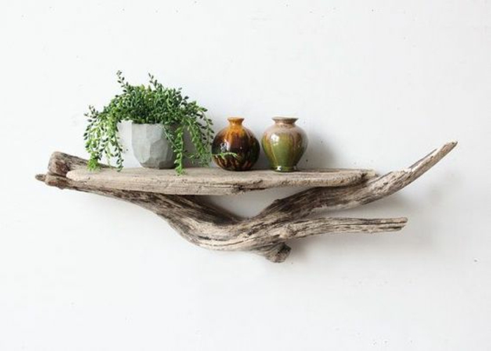 zidna polica-vlastite-graditi-od-drvena građa za splav-biljka vaze dekoracija-dekoartikel-wanddeko