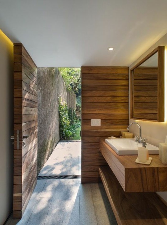 bassin de bois-salle de bains-maison