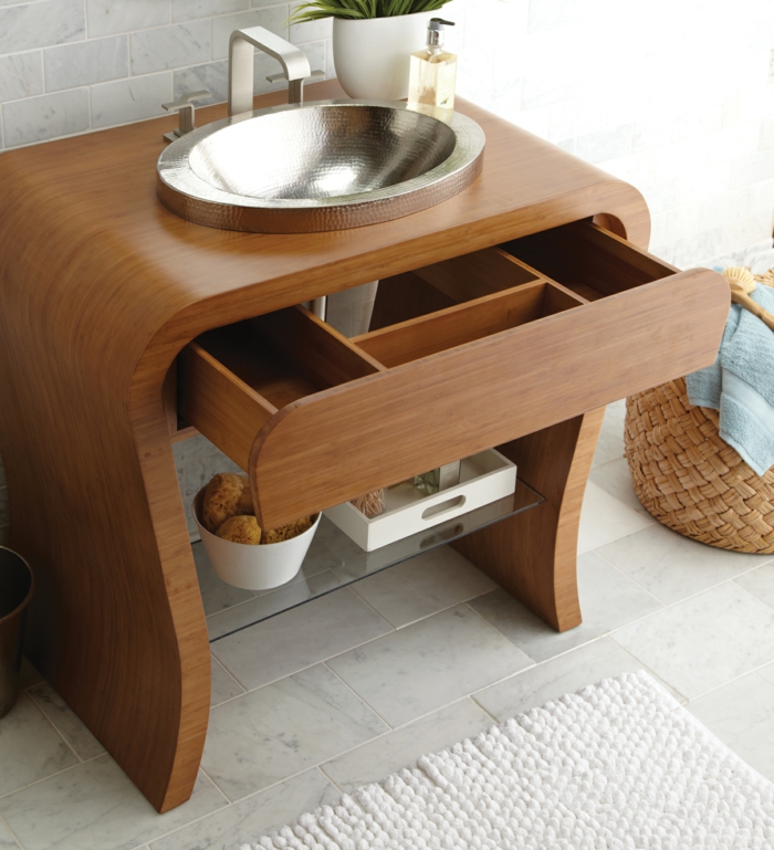 мивка-на-дърво-малък дизайн-с-а-чекмедже