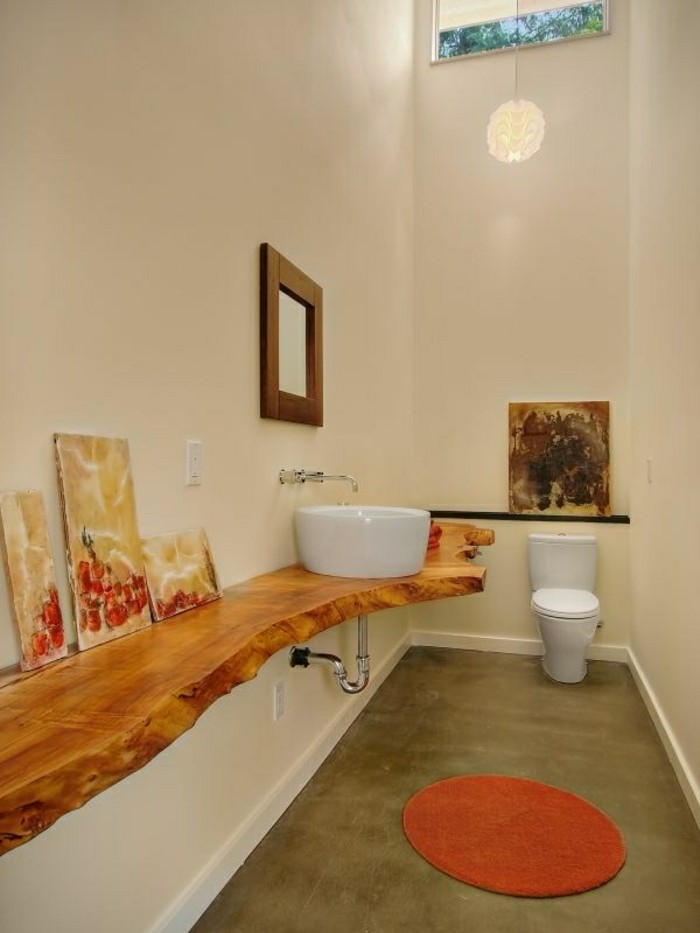 lavabo en forme de plaque de bois ovale bassin